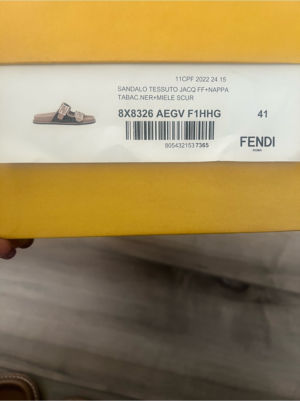Fendi Brown & Black FF Jacquard Double-Buckle Slides - Picture 7 of 9